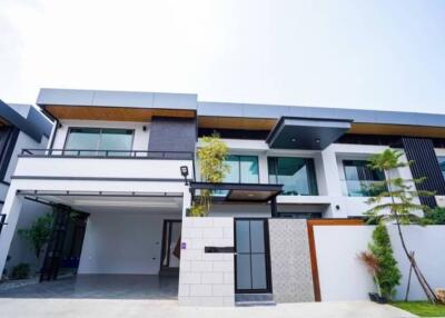 Front view of modern townhouse