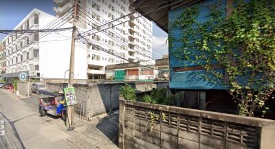 Street view of urban residential buildings