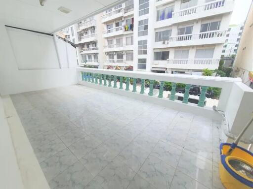 Spacious balcony in a residential building