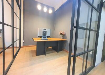 Modern office space with glass partitions