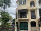 Exterior view of a three-story townhouse