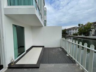 Balcony with water view and modern design