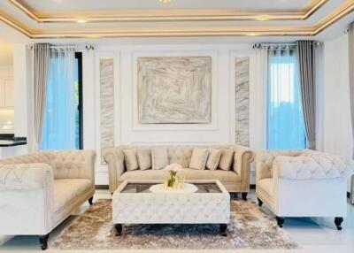 Elegant living room with luxurious furniture and decor