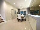 Modern dining room with elegant table and chairs