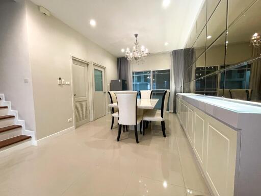 Modern dining room with elegant table and chairs