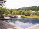 Pool overlooking green scenery