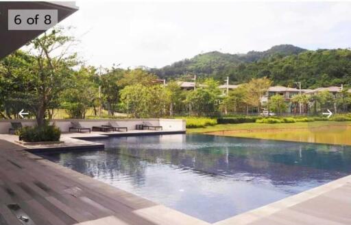 Pool overlooking green scenery