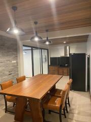 Modern kitchen with dining area