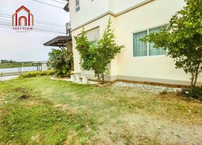 Exterior view of property with garden