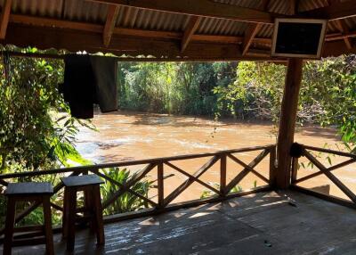 Outdoor deck overlooking a river