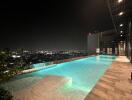 Rooftop Infinity Pool with Night City View