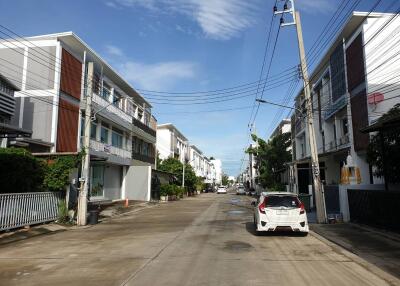 Residential street with modern houses