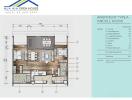 Apartment Type A floor plan with dimensions and labeled rooms