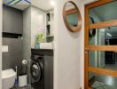 Bathroom and laundry area with modern amenities