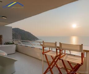 Balcony with ocean view at sunset