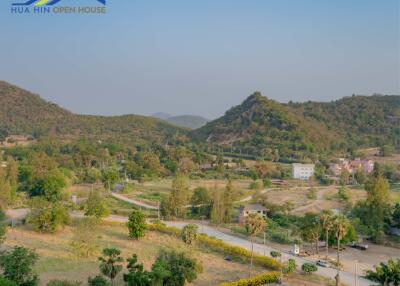 Scenic view of surrounding hills and greenery