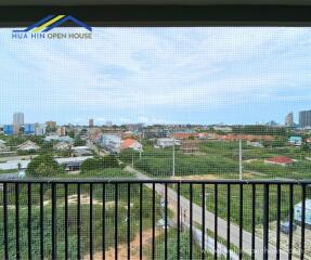 Balcony with a view of the cityscape