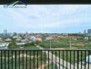 Balcony with a view of the cityscape