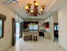 Modern kitchen with island and bar stools