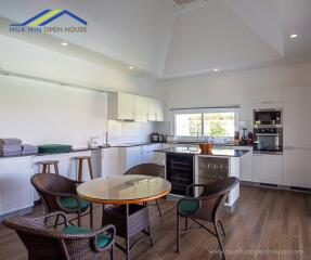 Modern kitchen with dining area