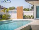 Swimming pool area with outdoor shower