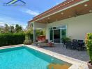 Outdoor patio with swimming pool