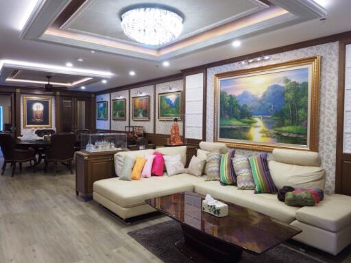 Spacious and elegantly decorated living room