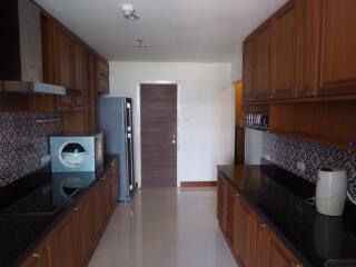 Modern kitchen with wooden cabinets