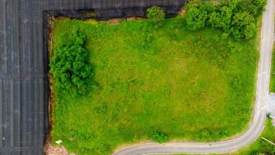 Aerial view of a plot of land