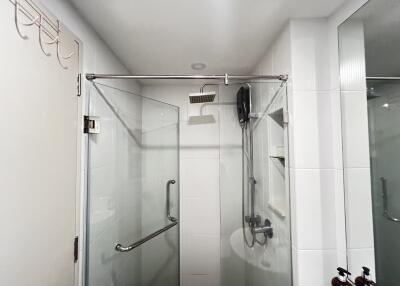 Modern bathroom with glass shower