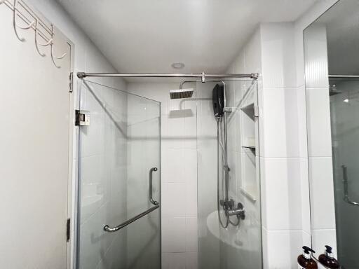 Modern bathroom with glass shower