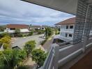 View from balcony overlooking a residential area