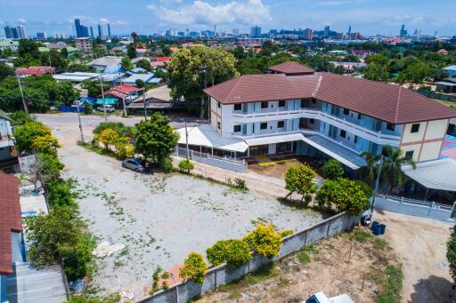 Aerial view of a residential building complex