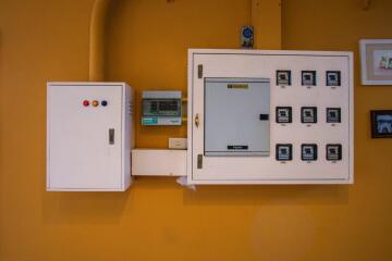 Electrical control panels on a wall