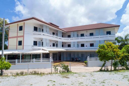 Exterior view of a multi-story residential building