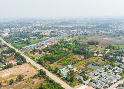 Aerial view of the surrounding neighborhood