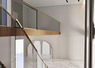 Modern staircase and open interior