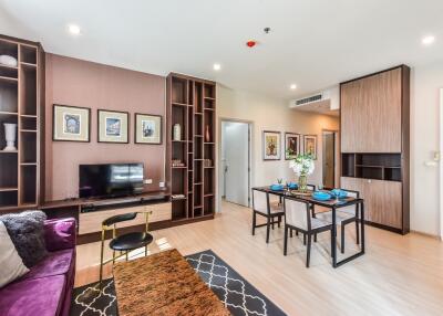 Modern living room with dining area