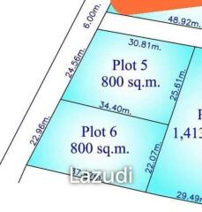 Flat Half Rai (800sqm) plots for Sale in Mae Nam, Ko Samui