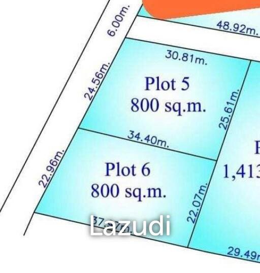 Flat Half Rai (800sqm) plots for Sale in Mae Nam, Ko Samui