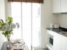 Modern kitchen with dining area