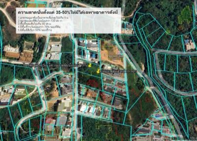 Aerial view of a property map with zoning and property lines