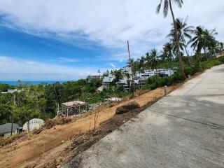 Neighborhood view with houses on hillside