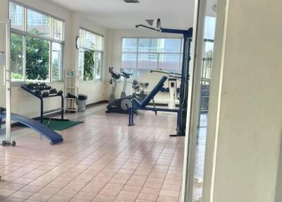 Fitness center with various gym equipment