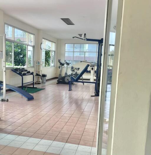 Fitness center with various gym equipment