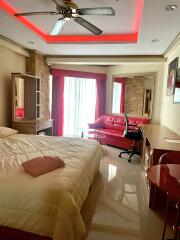 Spacious bedroom with modern amenities