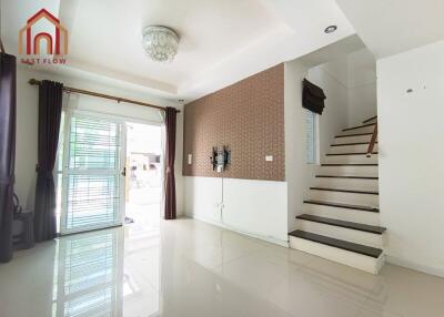 Modern living room with a staircase