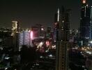 Night view of city buildings