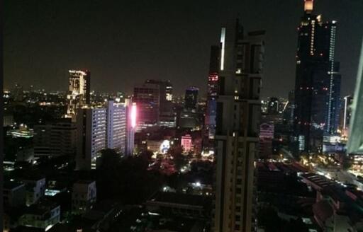 Night view of city buildings