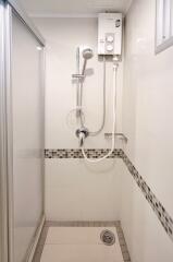 Modern shower area in a bathroom